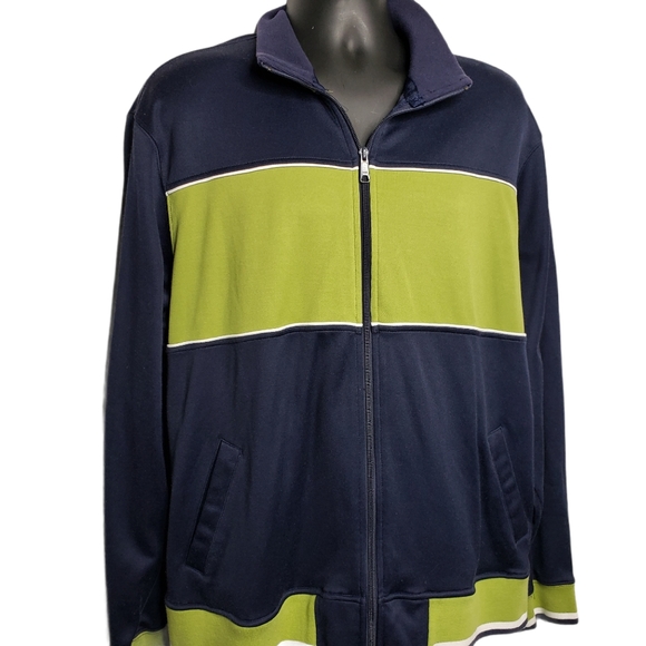 Eddie Bauer Blue Green Zip Up Track Jacket XL - Picture 2 of 8